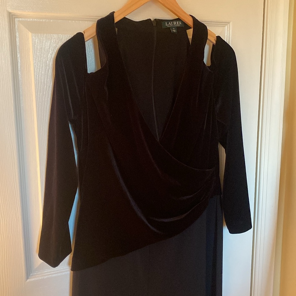 Ralph Lauren size 14 velvet jumpsuit 🔥shoulderless - Picture 3 of 10